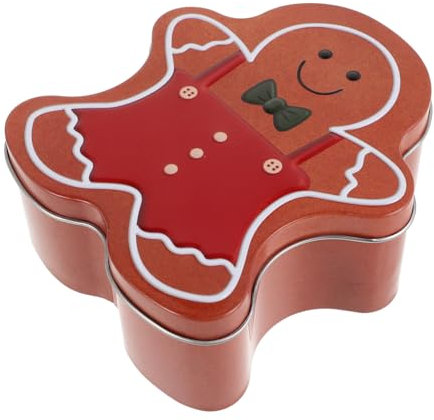 Toddmomy Gingerbread Man Mit Deckel Festliche Weihnachts-blechdose Aufbewahrung Von Süßigkeiten Und Snacks Für Partys Weihnachtszeit