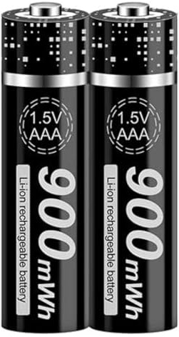 TLYA 1,5 V AAA Lithium Li-ION Batteries Rechargeables 1.5 V Batterie AAA Li-ION 900Mwh, 2 Pack