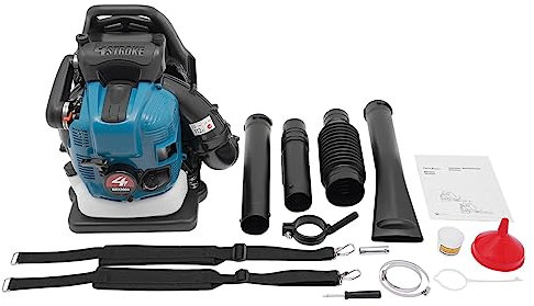 Petrol Leaf Blower, Powerful Grass Lawn Blowers with 4-stroke Engine, Leaf Vacuums with Shock Absorber, Backpack Design, Adjustable Shoulder Strap, for Patio Cleaning, Lawn Care, Leaves Garden