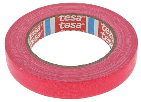 Tesa 4671 - Cinta adhesiva de tela Gaffer, tejido recubierto de PE de colores, grueso, interior y exterior, muy adhesivo, para artes y espectáculos, señalización, 19 mm x 25 m (rosa neón)