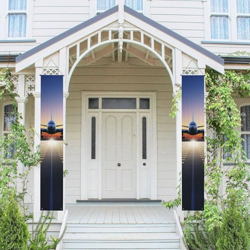 2 Stück Frühling-Sommer-Willkommensbanner zum Aufhängen, Flagge, Veranda-Schild für Haustür, Wand, Veranda, Banner, Flughafen, Willkommens-Tür-Banner, Wandhintergrund, Urlaubsdekoration