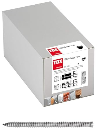 TOX Window Pro Rahmenschraube aus einsatzgehärtetem Stahl M, Abstandsmontage für Fenster und Türen, Zylinderkopf mit TX25-Antrieb, 7,5/132 mm, 09310150