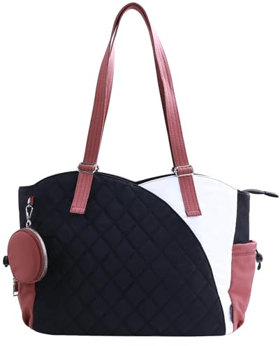ArtiSoul Tote Bag for Women, Puffer Work Bags with Zipper for Daily Travel College, Teacher Nurse Handbags Purses (BLACK)