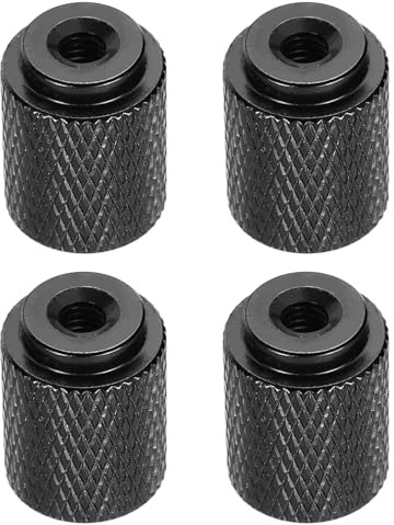 QUARKZMAN 4 Pezzi Dadi A Mano Zigrinati, M4 12 Mm Diametro Esterno 16 Mm Altezza Lega Di Alluminio 6061 Anodizzato Dado A Vite Manuale, Vite Per Telaio, Nero Brillante