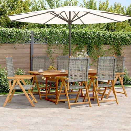 KTHLBRH Klappbarer Gartenstuhl aus massivem Teakholz mit bequemer Rückenlehne und Lamellen-Design, Klappstuhl für den Außenbereich, belastbar bis 110 kg, inkl