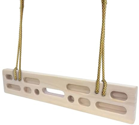 Tragbares Hangboard, Holz Griffbrett Pull Up, Hängebrett mit Premium Holzmaterial, Griffbrett Training mit Verstellbarem Halterungsdesign, Kletterbrett, Griffkrafttrainer für Indoor Outdoor