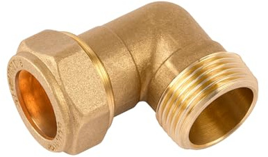 Westco - Raccordo a compressione a gomito C x MI, in ottone, 28 mm x 2,5 cm, filettatura in ferro maschio, connettore resistente per acqua e riscaldamento