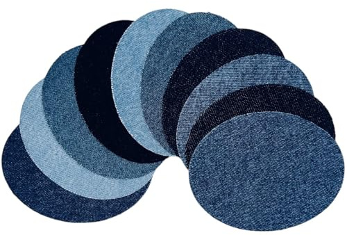 PiovaHomeFashion Jeans Bügelflicken Set (10 Stück) – Ovale Denim Flicken zum Aufbügeln – Reparatur für Jeans, Hosen & Kleidung – Extra Stark, Waschbar & Einfach anzubringen