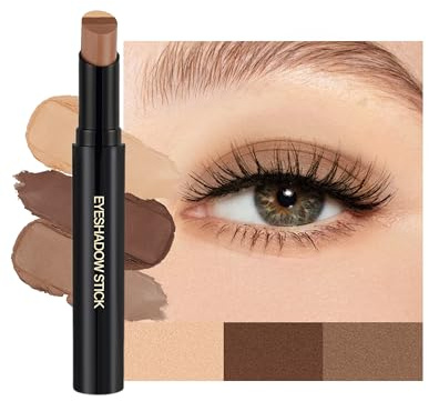 3 Farbe Lidschatten Stift Braun, Wasserfest Langanhaltend Lidschattenstift | Matte Gradient Eyeshadow Stick, Cremige Seidige Textur, Schnelle Anwendung, Hochpigmentierter Knitterfrei Buildable Make-up