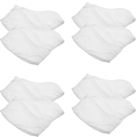 GANAZONO Lot de 4 Couvre-Bottes de Patinage Artistique Taille Grosse en Tissu Souple Blanc sans Strass, Protections de Patins à Glace pour Adultes et Filles, Accessoires de Protection