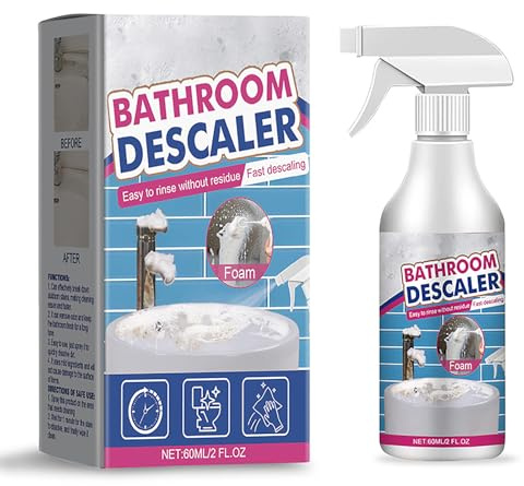 Marhynchus Spray Nettoyant pour Salle de Bain, Nettoyant pour Vitres de Douche avec Formule d'évaporation Rapide, Dissolvant de Tartre de 60 Ml pour évier de Carrelage de Baignoire, élimination