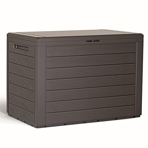 Prosperplast Woodebox Garden Box Cushion Box Garden Chest Lockable (190 liters, umber)
