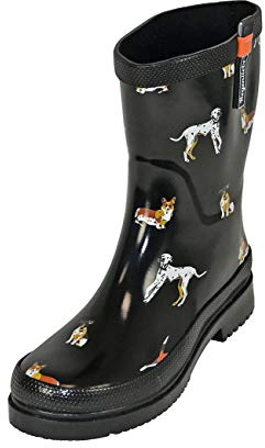 Regenliebe Damen Gummistiefel Waldi Halbschaft Regenstiefel Hunde Motiv