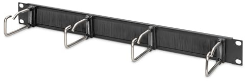 Digitus Cable Management Panel with Steel Rings and Brush Strip for 482.6 mm (19) Cabinets, 1U