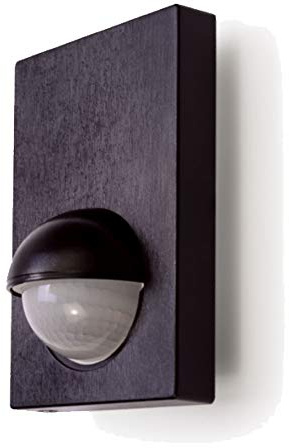 PIR Motion Sensor Black Movement Detector IP44 Outdoor Wall Mounted 180° Detection Angle 12M Range 300W Maximum Load Exterior Light Switch Security Lighting