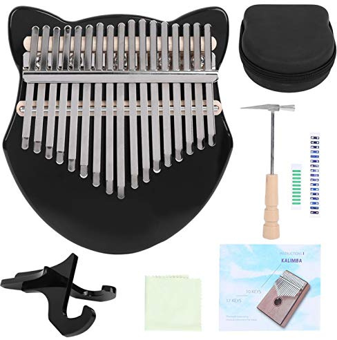 Kalimba Thumb Piano, Kalimba Crystal Shape Thumb Piano Kit 17 Key Beginner Music Instrument with Bag for decoration and practice(schwarz) Tasteninstrument