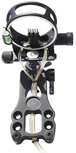 Mirino per Arco Compound 5 Perni .019 Mirino Senza Attrezzi con Staffa Staccabile Microregolabile Mirino A LED Sinistro e Destro (Nero)