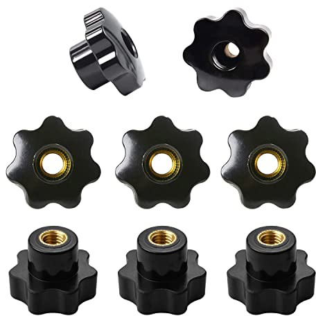 Sterngriffmutter M10, 8 Stück M10 x 40mm Sternschraube, Innengewinde Klemmknopf, Sternform Kopf Klemmmutter Schwarz, für Werkzeugmaschinen, Mechanische Geräte, Möbeldekoration