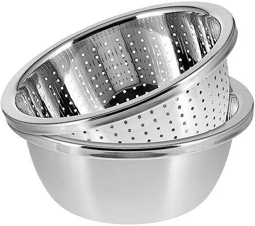 GRÄWE Seiher und Schüssel Set, Ø 20 cm, 2-teilig, Edelstahl