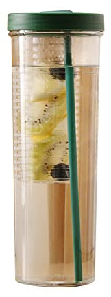 JAWSEU Vaso Transparente con Tapa Y Pajita, 700ml Gran Capacidad Vaso de Plástico Travel Mug, Botella de Agua Portátil con Filtro, Vasos Multifuncionales para Agua, Jugo, Café