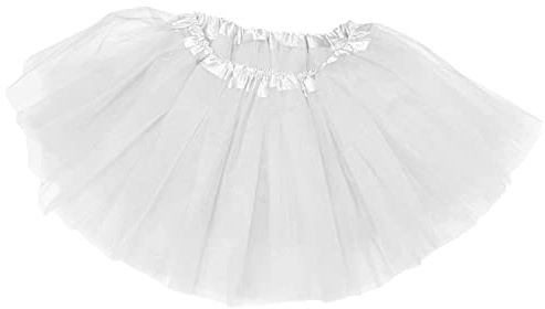 Tutus for Women 5 Layered Tutus Girl Teens Short Skirt Colorful Running Skirts Rave Costume Tutu Dance Skirt (White)