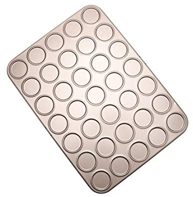 Leadigol 35 Holes Non-Stick Carbon Steel Macaron Pans Bakeware, Round DIY Cake Biscuits Dessert Oven Liner Baking Pans Kitchen Tools
