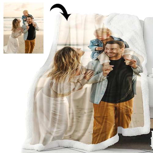 SMchwbc Personalisierte Decke, Fotodecke Mit Eigenem Foto Name, Personalisierte Kuscheldecke Mit Foto Und Text, Personalisiert Decke Mit Foto Fotodecke 150x200 for Kinder (1,75 x 100 cm)