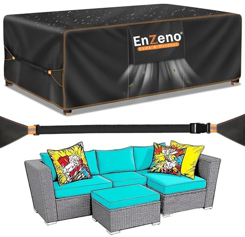 Enzeno Housse Bache Protection Jardin pour Mobilier Extérieur, 420D Tissu Oxford, 180x100x74cm