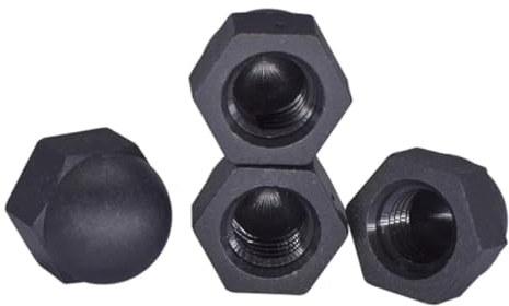 M3 M4 M5 M6 M8 M10 M12 Nylon-Hutmutter Schwarze Kunststoffmutter mit Hutmutterkugel Dekorative Schraubkappe Nylonmutter(100pcs,M8)