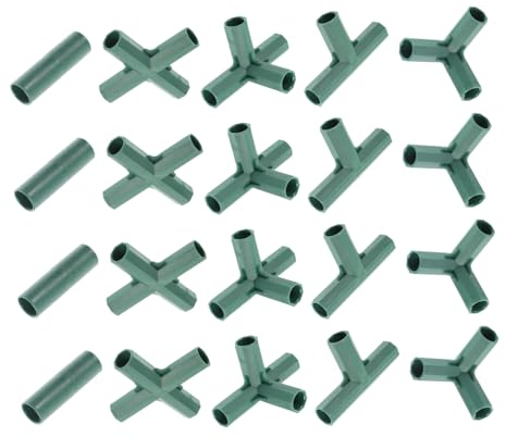 Yardwe 20 Stück Gartenrahmenverbinder Für Gewächshaus Gerade Kunststoff T-stücke 16mm Rohrverbindungen Für Pflanzenständer Langlebig Und Für Gartenpflege