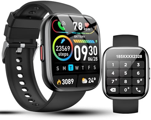 Aptkdoe Montre Connectée Homme Femme, 1.85 HD Smartwatch avec Appel Bluetooth, 110+Sportifs Montre Sport avec Podometre/Moniteur de Sommeil/Cardiofrequencemetre, Etanche IP68 Bracelet