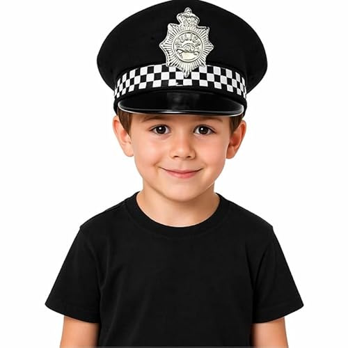 FNA FASHIONS® Kinder Polizist Hut - Kinder Polizist Kostüm Zubehör für Halloween, Fasching und Rollenspiel