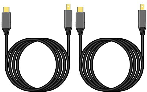 Goorvoucs 2X USB C to Mini Displayport Cable USB Type C 3 to Mini DP Cord 4K Adapter Cable