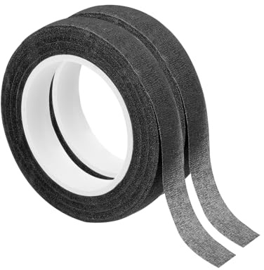 PATIKIL Blumenband 1/2 x 30 Yard / 12mm x 27m, 2er Pack Blumenwickel-Klebeband für Blumenstrauß-Stielumwicklung, Schwarz