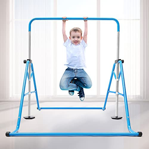 LIAIZE Gymnastik-Klappbarren, 107X148X155CM Höhenverstellbar Gymnastikstange, Kinder Gymnastics Bars Turnstangen Faltbarer Turnreck Reckstange Indoor Junior-Heimausrüstung Stangen