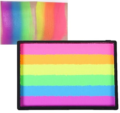 Peinture pour visage arc-en-ciel, palette de 50 g, rendu des couleurs élevé, peinture corporelle, maquillage de théâtre, peinture pour le visage, séchage rapide, peinture à base d'eau, couleurs
