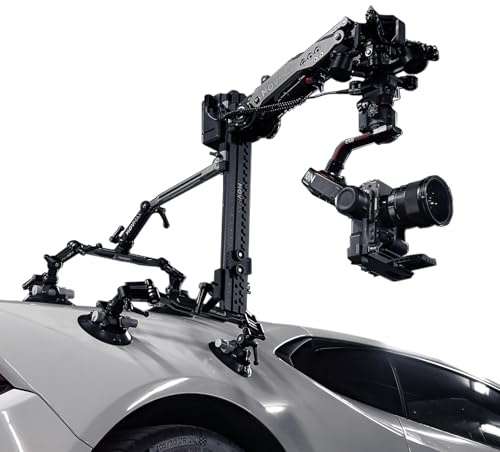MOVMAX Razor Arm Car Mount Shooting System for DJI Ronin RS4 Pro/RS4/RS3 Pro, Air Shock Absorption Rig with 4 Suction Cups, Professional Vehicle Camera Mount Kit with 22” Green Carry Case