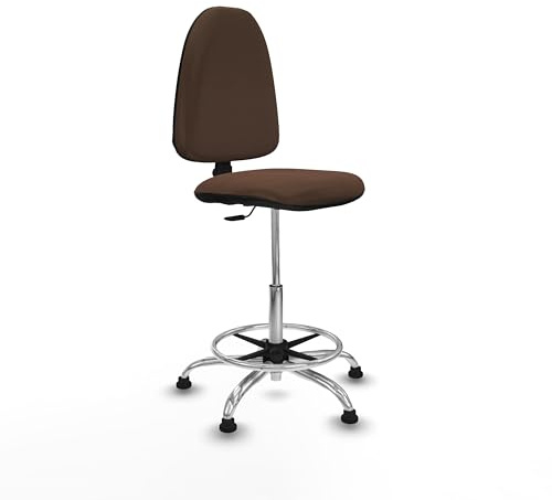 Piqueras y Crespo Taburete Aýna Taburete para Trabajo y Oficina con Respaldo Regulable en Altura, Ideal para Trabajar de pie, soporta hasta 100 Kg