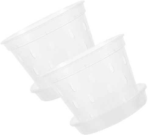 Toddmomy 2 Juegos Macetas Transparentes para con Drenaje de Contenedores Decorativos con para Plantas de Interior y Exterior Control de Plástico Resistente