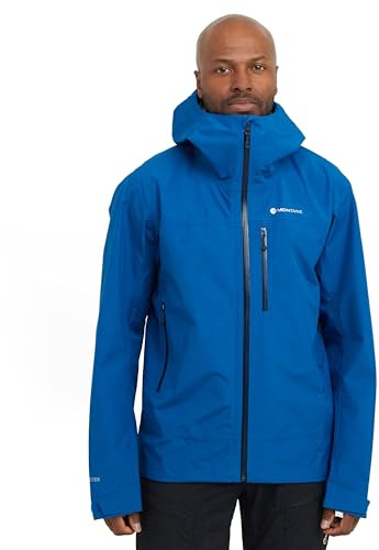 Montane Men's Hydron GORE-TEX® Jacket, Red, Waterproof, Lightweight, with Adjustable Cuffs, Grown-on Hood, 3 Zipped Pockets, for Outdoor Adventure