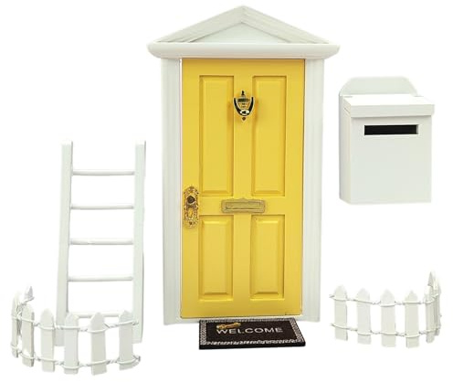 Magicall Kit de porte murale en bois avec échelles, clôtures, boîtes aux lettres, tapis de bienvenue | Magicall Accessoires pour chambre d'enfant, salle de jeux, crèche, fête à la maison