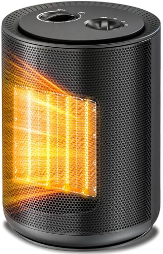 Electactic Small Space Heater for Indoor Use, PTC Ceramic 1500W Portable Electric Heater with 3 Heat Modes, Overheat & Tip-Over Protection, ETL Certified, for Office & Bedroom & Desk, Black
