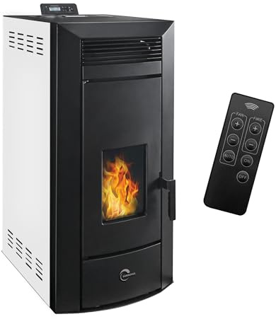 Sannover Stufa a pellet idraulica impermeabile Kleona 22,7 kW Bianco