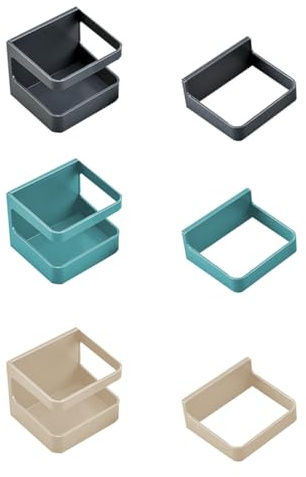 ULDIGI Soporte de Paraguas de Pared sin Taladro, 3 Juegos Multicolor (Negro, Azul, Beige), Plástico Resistente para Organización en Hogar y Oficina, Estante Práctico para Paraguas