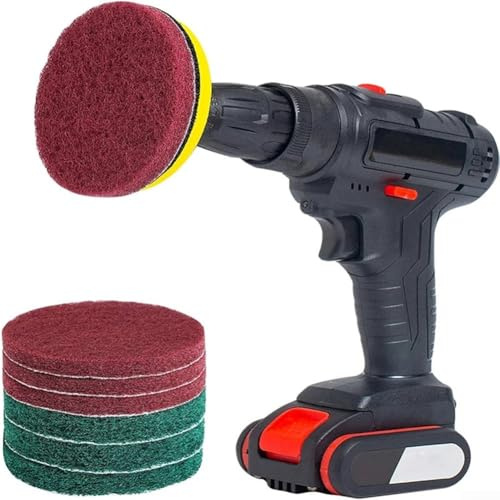 5 Stück industrielle Scheuerschwämme aus Nylon für effektive Reinigung und Polieren von Duschen, Badewannen, Waschbecken, Fliesen und Fugenmörtel (blau (orange (3000#))