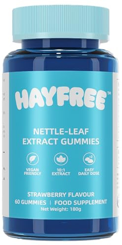 Hayfree™ Hayfever Relief Gummies | UK's First Nettle Hay Fever Gummy | 10:1 Nettle Leaf Extract | Non-Drowsy, Vegan, Gluten-Free | Strawberry Flavour | 60 Gummies | 30 Day Supply