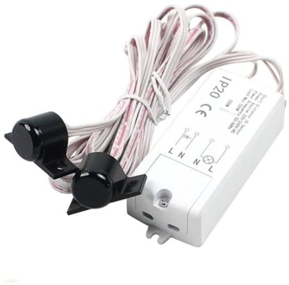 Kivivaka Interruptor de inducción de barrido de doble mano con sensor táctil para control de puerta, 500 W, 220 V, luz blanca, control de puerta