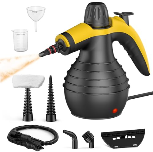 Limpiador A Vapor Portátil 1050W, Steam Cleaner De Mano Alta Presión, Calentamiento Rápido, 9 Accesorios, Sin Químicos, Para Baño, Cocina, Ventanas, Sofá, Tapicería, Juntas, Azulejos, Coche