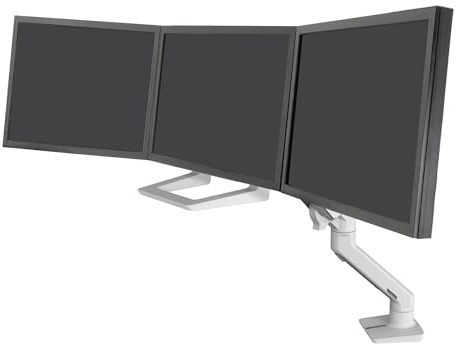 Ergotron Kit de Arco para Monitor Triple HX - Componente de Montaje (Mango, 3 pivotes, bisagra) para 3 monitores - Blanco - tamaño de Pantalla: hasta 61.0 cm
