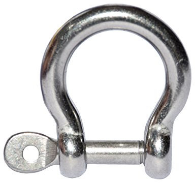 Schäkel geschweift mit unverlierbarem Bolzen, 8 mm - Edelstahl rostfrei